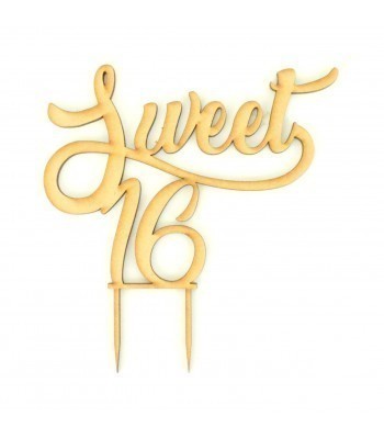 Laser Cut 'Sweet 16' Birthday Cake Topper